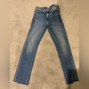 MOTHER Mid-Rise Dazzler Ankle Fray Jeans – Size 26